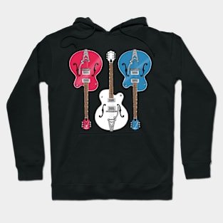 Red White and Blue Triple Guitars Hoodie